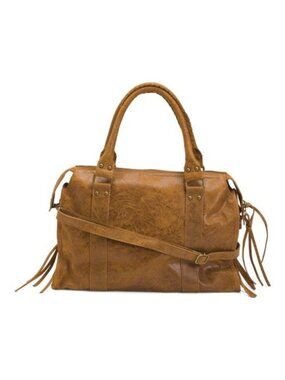 GAVE LUX Made In Italy Leather Large Satchel Brush Front Zip